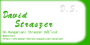 david straszer business card